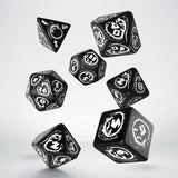 Dragons Black & White Dice Set (7) QWS SDRA05