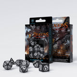 Dragons Black & White Dice Set (7) QWS SDRA05