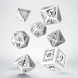 Elvish White & Black Dice Set (7)  QWS SELV02
