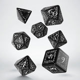 Elvish Black & White Dice Set (7)  QWS SELV05