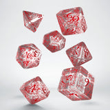Elvish Translucent & Red Dice Set (7) QWS SELV09