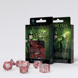 Elvish Translucent & Red Dice Set (7) QWS SELV09