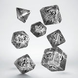Elvish Translucent & Black Dice Set (7) QWS SELV10