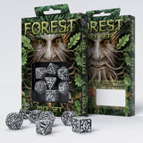 Forest 3D White & Black Dice Set (7) QWS SFOR02