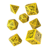 Steampunk  Yellow & Black Dice Set (7) QWS SSTE13