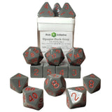 Polyhedral Dice: Opaque Dark Gray w/ Red Numbers - Set of 15 R4I 50018-FB