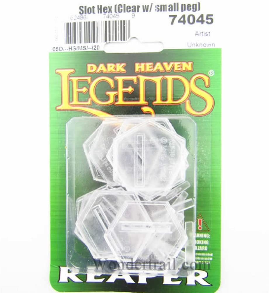 1 Inch Transparent Slotted Hex w/ Short Hover Peg (10 Bases, 10 Pegs) RPR 74045
