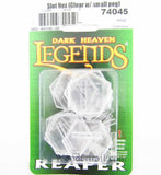 1 Inch Transparent Slotted Hex w/ Short Hover Peg (10 Bases, 10 Pegs) RPR 74045