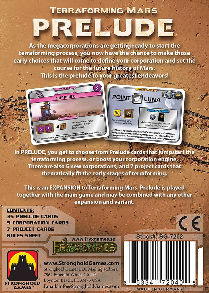 Terraforming Mars: Prelude Expansion SHG 7202