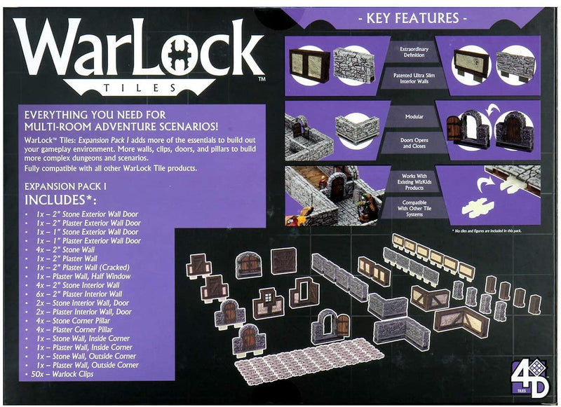 Expansion Pack I: WarLock Tiles - WizKids 4D Settings WZK 16502