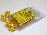 Translucent Yellow/White Set of Ten d10 Dice