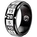 Critsuccess, Spinner Dice Ring, Stainless Steel (R20, Black, Steel Engraving, Ring Size 11) by Critsuccess