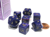 Purple/gold Polyhedral 7-Die Set CHEAT DICE SET