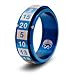 Critsuccess, Spinner Dice Ring, Stainless Steel (R20, Blue, Steel Engraving, Ring Size 12)