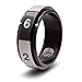 CritSuccess d6 Dice Ring with 6 Sided Die Spinner (Size 7 - Stainless Steel - Black)