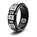 CritSuccess d20 Dice Ring with 20 Sided Die Spinner (Size 15 - Stainless Steel - Black)