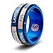 CritSuccess Alignment Dice Ring with Double Spinner (Size 13.5 - Stainless Steel - Blue)