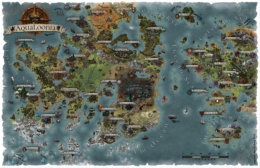DuckQuest Map of AquaLoonia – The Hidden Lair