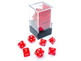 Red / White: Translucent Mini-Polyhedral Dice Set (7's) CHX 20374