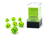 Bright Green / Black: Vortex Mini-Polyhedral Dice Set (7's) CHX 20430