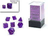 Royal Purple / Gold Luminary: Borealis Mini-Polyhedral Dice Set (7's) CHX 20587