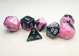Gemini: Mini-Polyhedral Black-Pink/White 7-Die Set CHX 20630