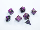 Black-Purple / Gold: Gemini Mini-Polyhedral Dice Set (7's) CHX 20640