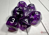 Purple / White: Translucent Polyhedral Die Set (7's) Revised CHX 23077