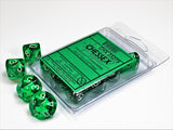 Green / White: Translucent d10 Dice Set (10's) CHX 23275