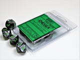 Black-Grey w/ Green: Gemini  Set of Ten d10's CHX 26245