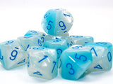 Pearl Turquoise-White / Blue Luminary: Gemini d10 Dice Set (10's) D10S CHX 26265