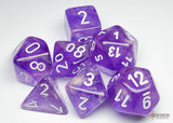 Borealis Purple/White Luminary Polyhedral 7-Dice Set CHX 27577
