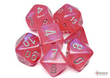 Borealis Pink/Silver Luminary Polyhedral 7-Dice Set CHX 27584