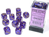Royal Purple/Gold Luminary: Borealis 12d6 16mm Dice Set CHX 27787