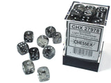 Light Smoke/Silver Luminary: Borealis 36d6 12mm Dice Block CHX 27978