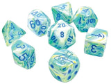 Lab Dice 5 Festive: Poly Garden/Blue 7-Die Set CHX 30046