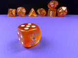 Blood Orange / White Luminary: Borealis Polyhedral Die Set (7's - with bonus die) CHX 30052
