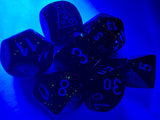 Blood Orange / White Luminary: Borealis Polyhedral Die Set (7's - with bonus die) CHX 30052