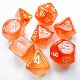 Lab Dice 6: Borealis: Poly Blood Orange/White 7-Die Set CHX 30052