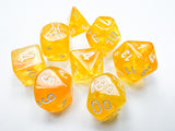 Canary / White Luminary: Borealis Polyhedral Die Set (7's - with bonus die) CHX 30053