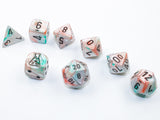 Sea Shell / Black Luminary: Lustrous Polyhedral Die Set (7's - with bonus die) CHX 30056