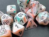 Sea Shell / Black Luminary: Lustrous Polyhedral Die Set (7's - with bonus die) CHX 30056