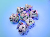 Sea Shell / Black Luminary: Lustrous Polyhedral Die Set (7's - with bonus die) CHX 30056