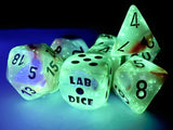 Sea Shell / Black Luminary: Lustrous Polyhedral Die Set (7's - with bonus die) CHX 30056