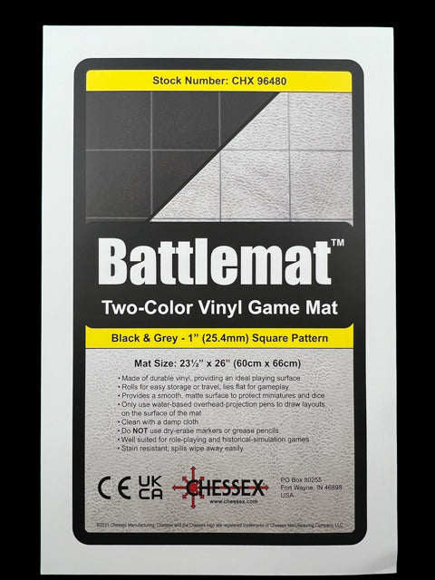 Chessex Reversible Battlemat: 1" Black-Grey Squares CHX 96480