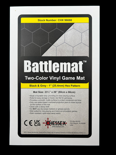 Chessex Reversible Battlemat: 1" Black-Grey Hexes CHX 96680