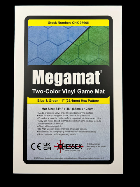 Chessex Reversible Megamat: 1" Blue-Green Hexes CHX 97665