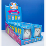 CANDYTIDE Pull Suction Cup Cat Squishy Stress Toys, 4 Styles Cute TPR Fidget Toys