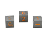 Orange Gun Metal 6 Sided Polyhedral Dice - 3 Pack of D6 Dice ERD 136