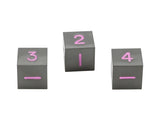 Pink Gun Metal 6 Sided Polyhedral Dice - 3 Pack of D6 Dice ERD 137
